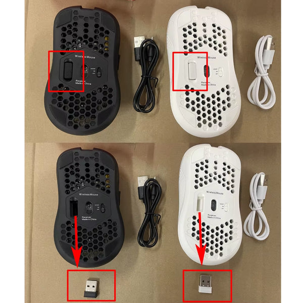 Mouse Inalámbrico RGB Gaming ONYX™️ - Diseño Panal