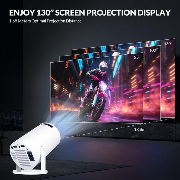 Proyector Inteligente ONYX™️ - Cine Portátil 4K y Giro 180° (Limpio, directo y le da autoridad de marca).